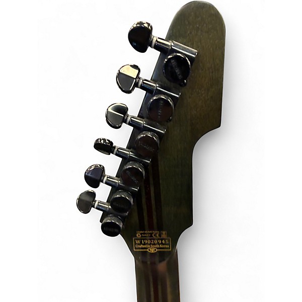 Used Schecter Guitar Research E-1 EVIL TWIN Black Solid Body Electric Guitar