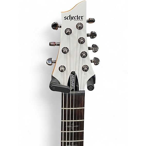 Used Schecter Guitar Research Demon 7 String white Solid Body Electric Guitar