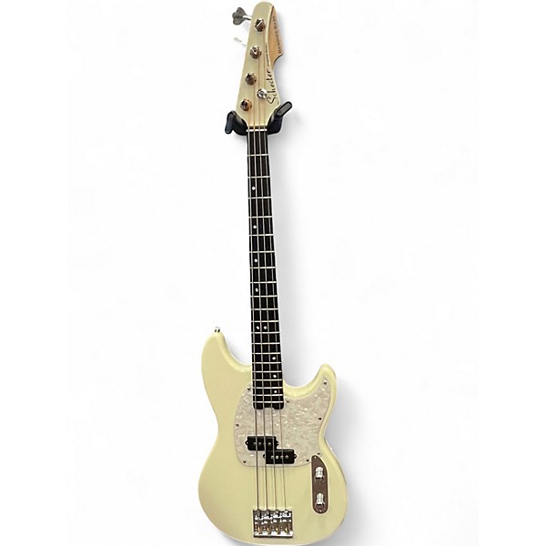 Used Schecter Guitar Research Banshee Bass White Electric Bass Guitar