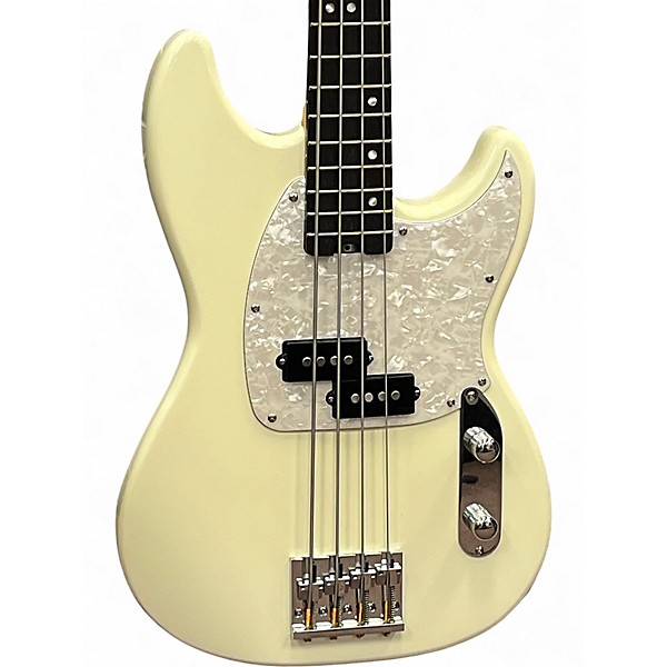Used Schecter Guitar Research Banshee Bass White Electric Bass Guitar