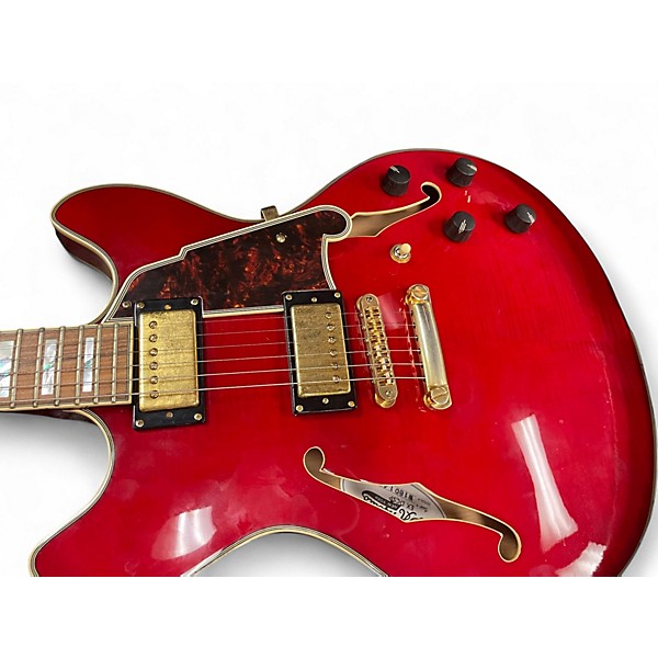 Used D'Angelico EX-DC/SP Crimson Red Trans Hollow Body Electric Guitar