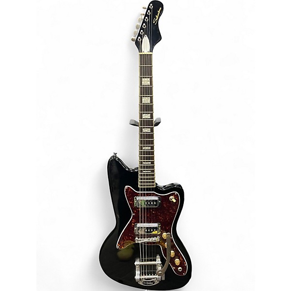 Used Silvertone 1478 Black Solid Body Electric Guitar