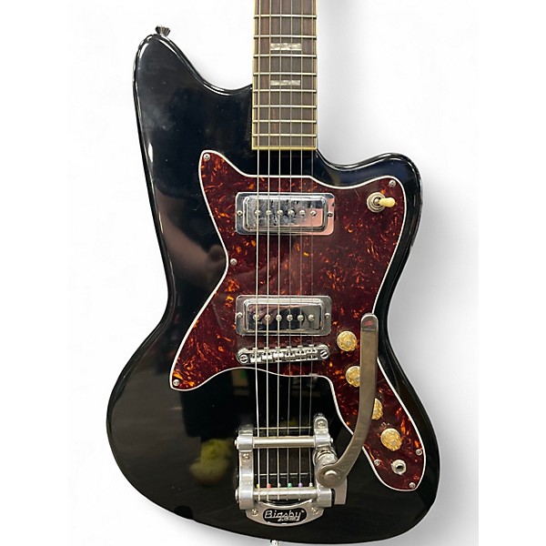 Used Silvertone 1478 Black Solid Body Electric Guitar