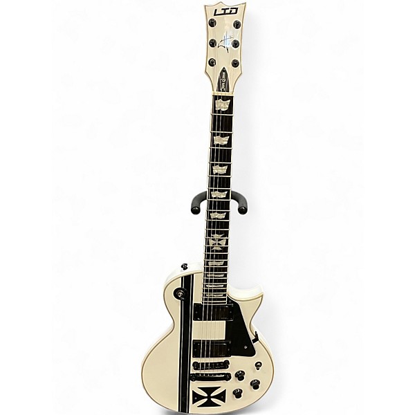 Used ESP James Hetfield Iron Cross Arctic White Solid Body Electric Guitar