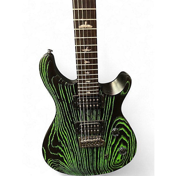 Used PRS SE Swamp Ash CE 24 Black and Green Solid Body Electric Guitar