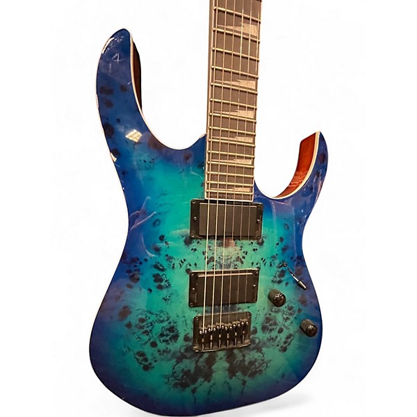 Used Ibanez GRGR221PA Aqua Bust Solid Body Electric Guitar