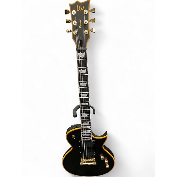 Used ESP LTD EC1000 Deluxe Black and Gold Solid Body Electric Guitar