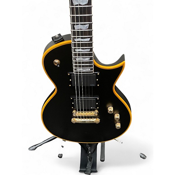 Used ESP LTD EC1000 Deluxe Black and Gold Solid Body Electric Guitar