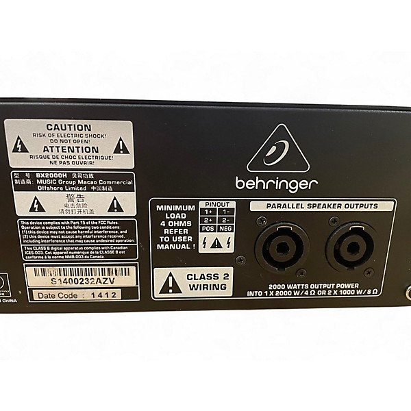 Used Behringer Ultrabass BX2000H Bass Amp Head