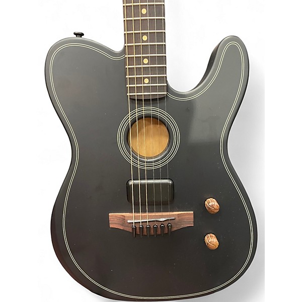 Used Fender Acoustasonic Standard Telecaster BLACK Acoustic Electric Guitar