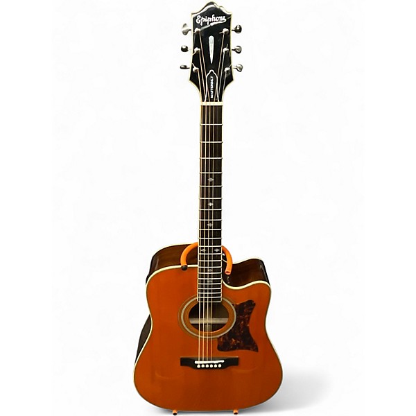 Used Epiphone DR500MCE Masterbuilt Vintage Natural Acoustic Electric Guitar