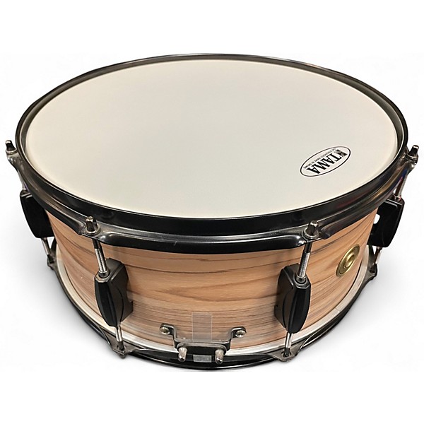 Used TAMA 6.5X14 Woodworks Poplar Natural Zebrawood Wrap Drum