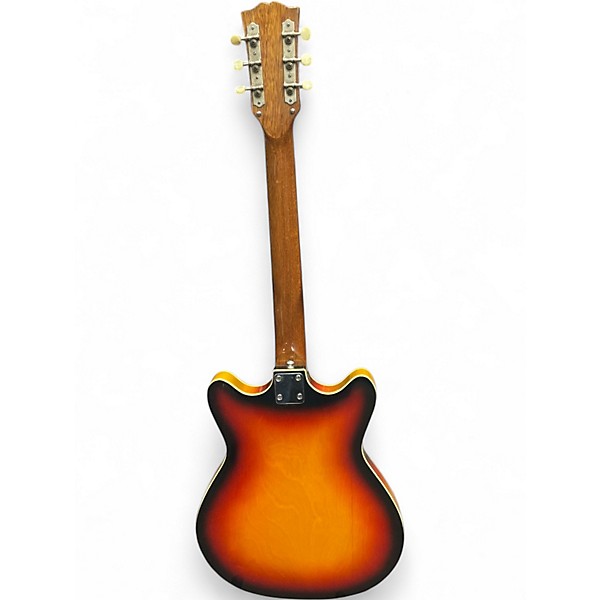 Used 1970s Unbranded DOUBLE CUT HOLLOW BODY 3 Color Sunburst Hollow Body Electric Guitar