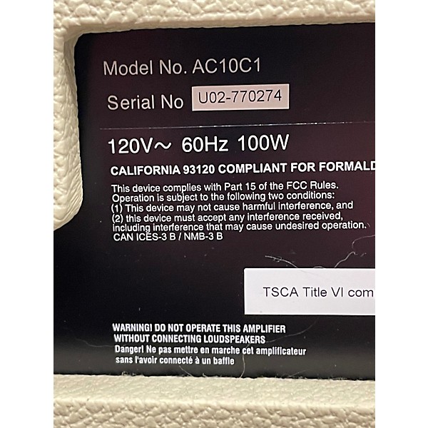Used 2020s VOX AC10C1 10W 1x10 Tube Guitar Combo Amp