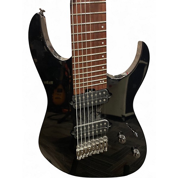 Used Ibanez RGMS8 Black Solid Body Electric Guitar