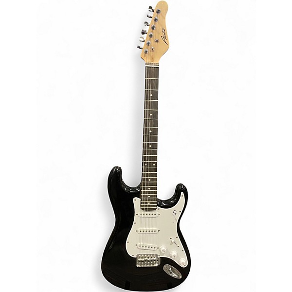 Used Austin STRATOCASTER BLACK Solid Body Electric Guitar