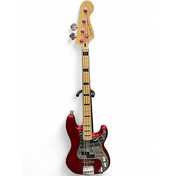 Used Squier Vintage Modified 70S Jazz Bass RED Electric Bass Guitar