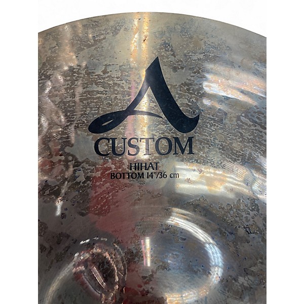 Used Zildjian 14in A Custom Hi Hat Bottom Cymbal