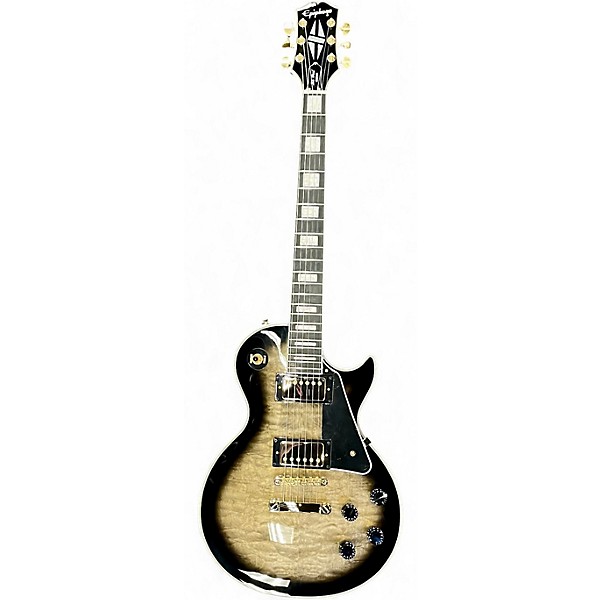 Used Epiphone Les Paul Custom Quilt Cobra Burst Solid Body Electric Guitar