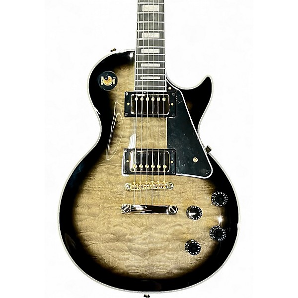 Used Epiphone Les Paul Custom Quilt Cobra Burst Solid Body Electric Guitar