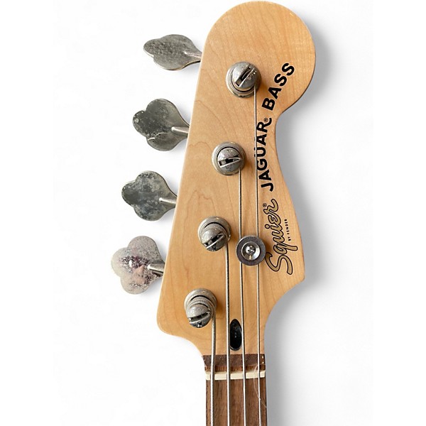 Used Squier jaguar bass Silver Electric Bass Guitar
