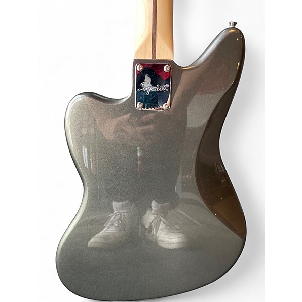 Used Squier jaguar bass Silver Electric Bass Guitar
