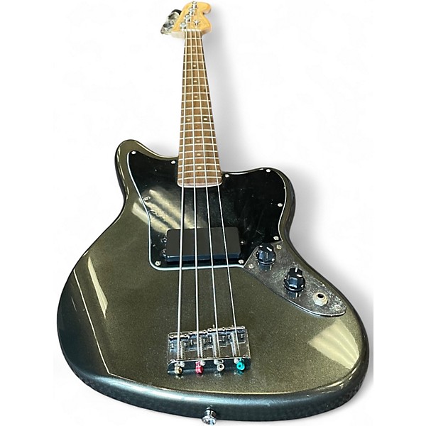 Used Squier jaguar bass Silver Electric Bass Guitar