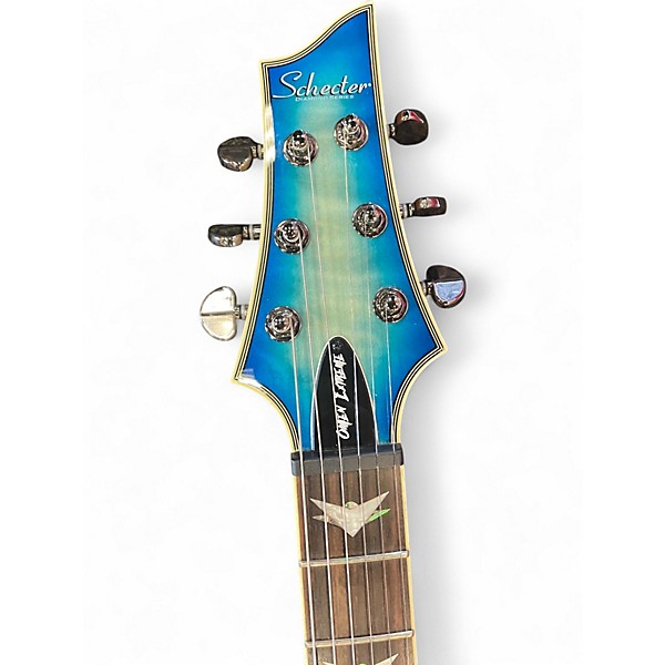 Used Schecter Guitar Research Omen Extreme 6 Ocean Blue Burst Solid Body Electric Guitar