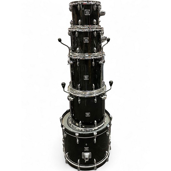 Used Yamaha 5 Piece Oak Custom black musashi lacquer Drum Kit