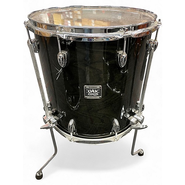 Used Yamaha 5 Piece Oak Custom black musashi lacquer Drum Kit