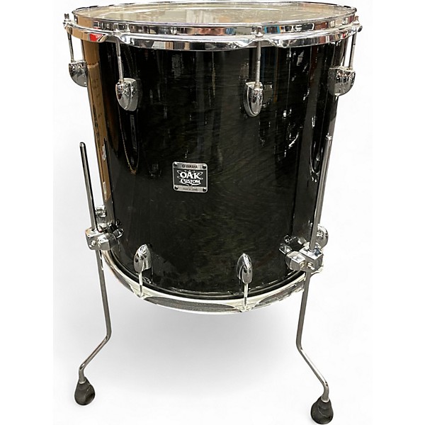 Used Yamaha 5 Piece Oak Custom black musashi lacquer Drum Kit