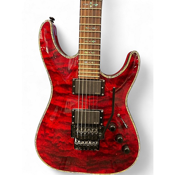 Used Schecter Guitar Research C1 Hellraiser Black Cherry Solid Body Electric Guitar