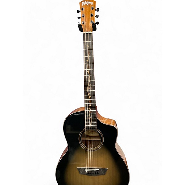 Used Washburn Bts9vcech-d-u Black and faced grey Acoustic Electric Guitar
