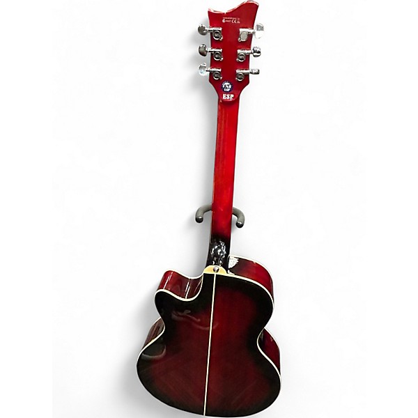 Used ESP LTD XAC5E RED BURST Acoustic Electric Guitar