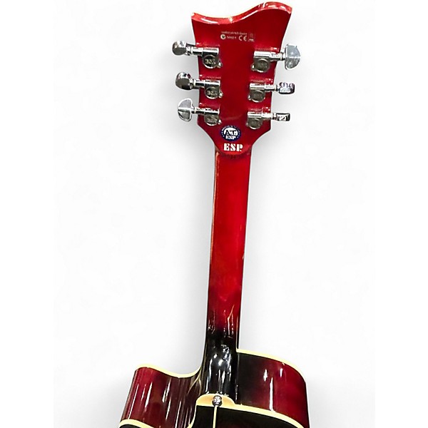Used ESP LTD XAC5E RED BURST Acoustic Electric Guitar