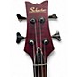 Used Schecter Guitar Research Stiletto Custom 4 String Red Electric Bass Guitar