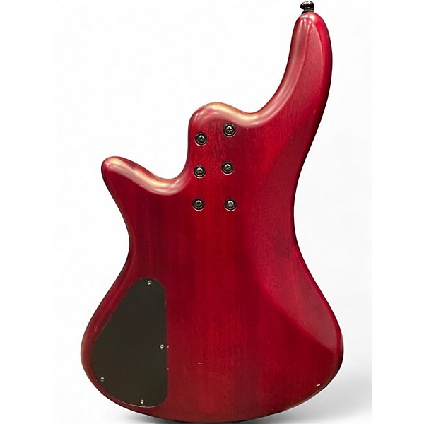 Used Schecter Guitar Research Stiletto Custom 4 String Red Electric Bass Guitar