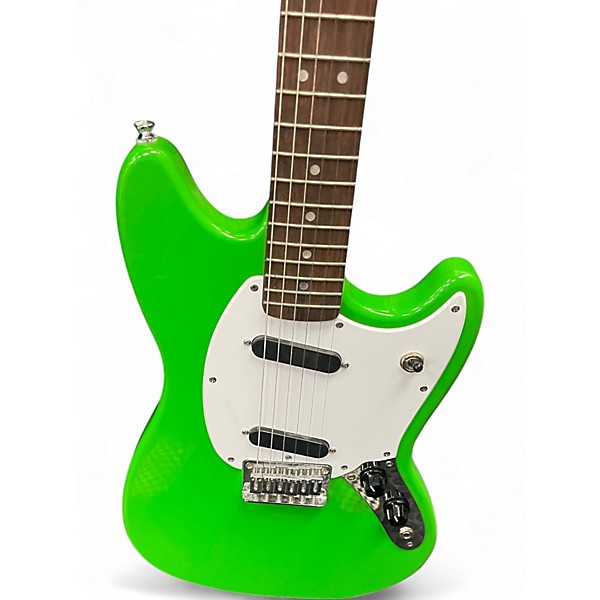Used Squier MUSTANG LIME GREEN Solid Body Electric Guitar