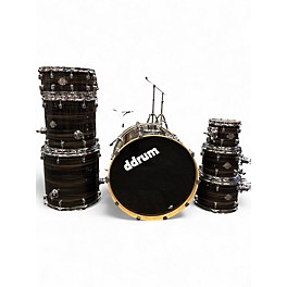 Used ddrum 7 Piece dominion birch brushed olive metallic Drum Kit