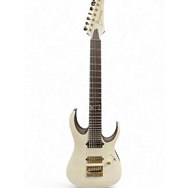 Used Ibanez K7YANG BRIAN "HEAD" WELCH SIGNATURE 7 STRING Matte White Solid Body Electric Guitar