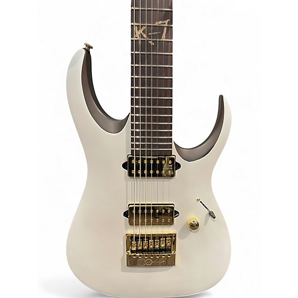 Used Ibanez K7YANG BRIAN "HEAD" WELCH SIGNATURE 7 STRING Matte White Solid Body Electric Guitar