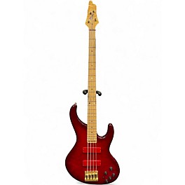Used Bossa OB4 Trans Red Electric Bass Guitar