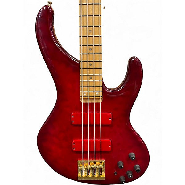 Used Bossa OB4 Trans Red Electric Bass Guitar