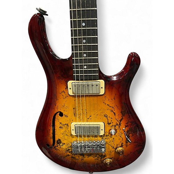 Vintage 2000s Flaxwood Rautia 2 Color Sunburst Solid Body Electric Guitar