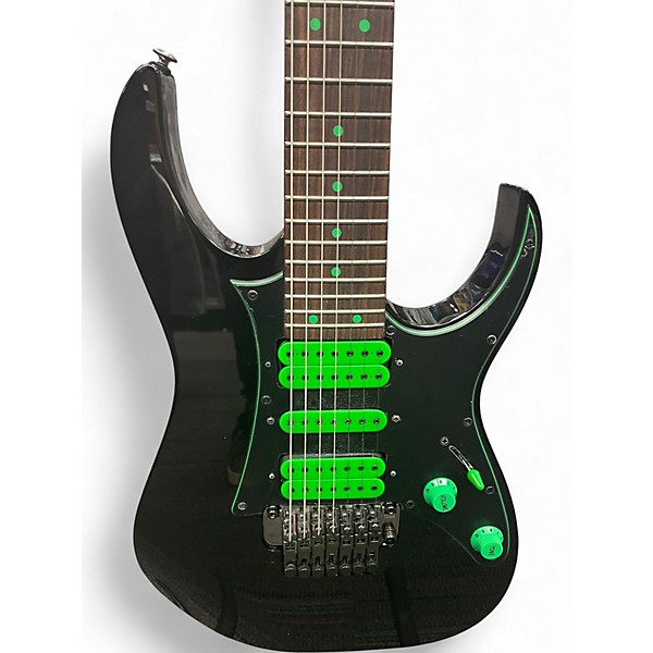 Used Ibanez UV70 Universe Steve Vai Signature 7 String BLACK Solid Body Electric Guitar