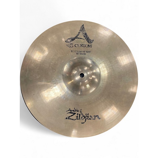 Used Zildjian 14in A Custom Hi Hat Pair Cymbal