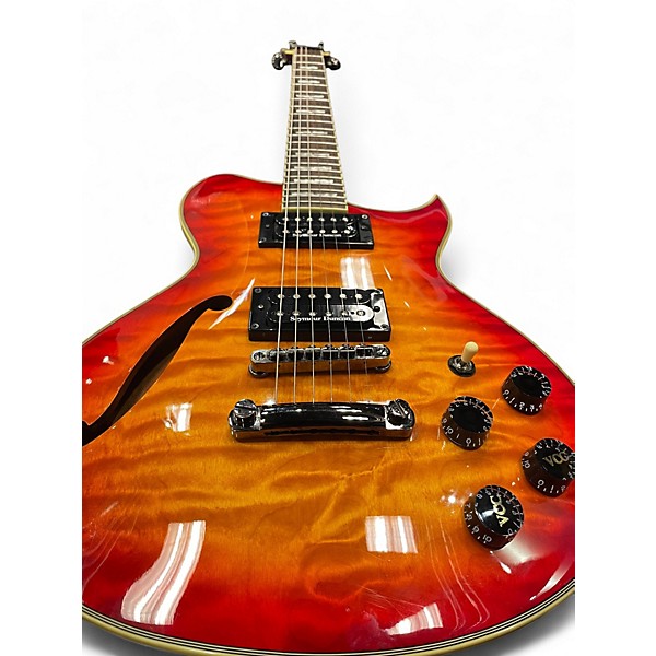 Used Washburn WI 67PROQ Sunburst Hollow Body Electric Guitar