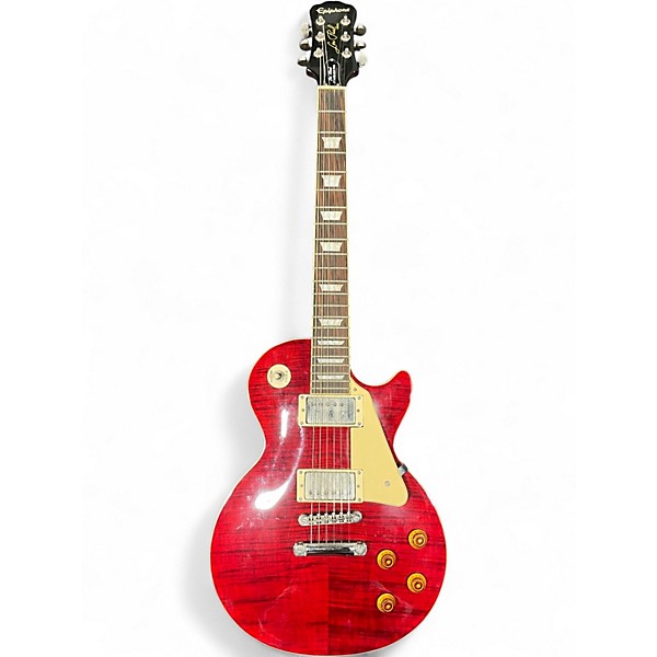 Used Epiphone Les Paul Standard Pro Crimson Red Trans Solid Body Electric Guitar