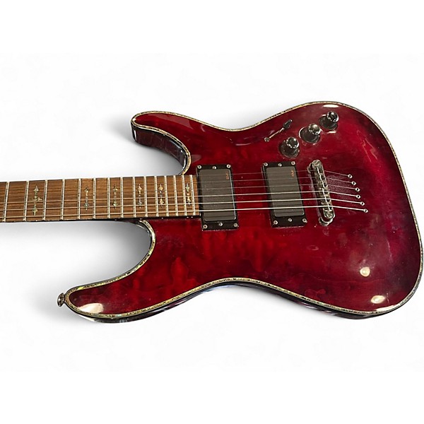 Used Schecter Guitar Research Hellraiser C1 Red Trans Solid Body Electric Guitar