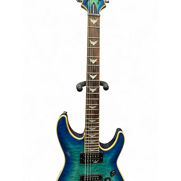 Used Schecter Guitar Research Omen Extreme 6 Ocean Blue Burst Solid Body Electric Guitar